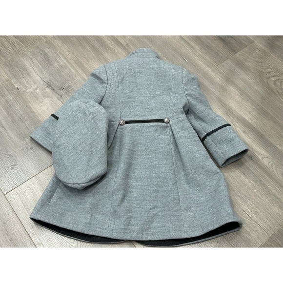 Rothschild Dress Coat & Hat Girls 2T Gray Military Style Double Breasted Winter - Picture 11 of 11